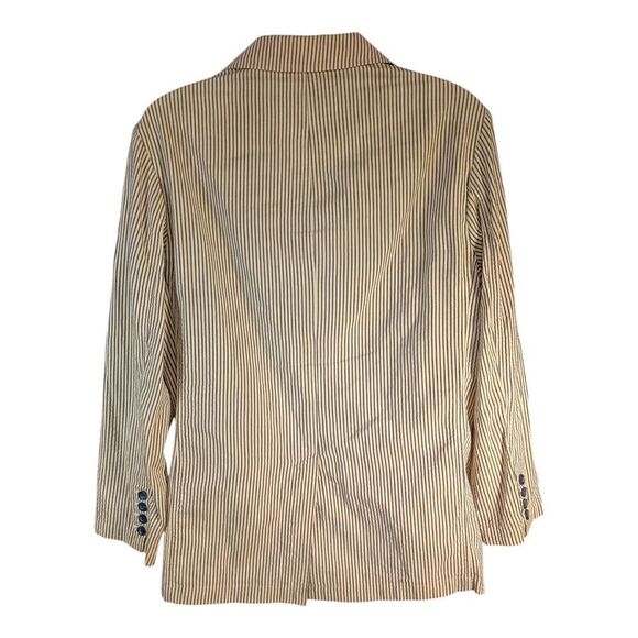 Robert Graham Sport Coat Blazer 100% Cotton Yellow Blue Striped Men's Large - Picture 2 of 8